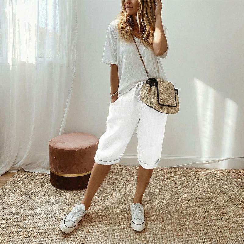 🩳Women's Casual Cotton Linen Capris🌟 Stay Cool And Comfortable 🌟