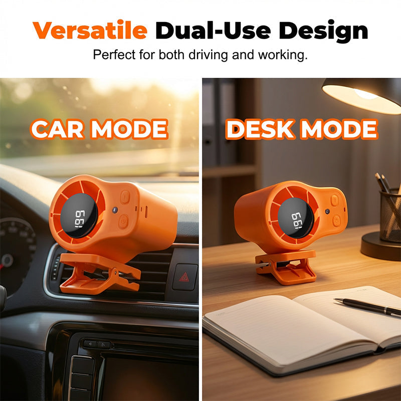 🔥HOT SALE 50% OFF🔥Hands-Free Personal Cooling Fan with LED Display🚗❄️Small fan. Big difference 😍