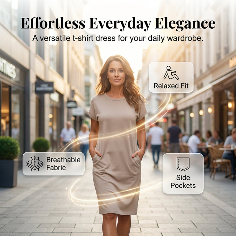 🔥Hot Sale 50% OFF⏳Women's Casual Short Sleeve T-Shirt Dress🌟 Effortlessly Stylish, All-Day Comfort 👗