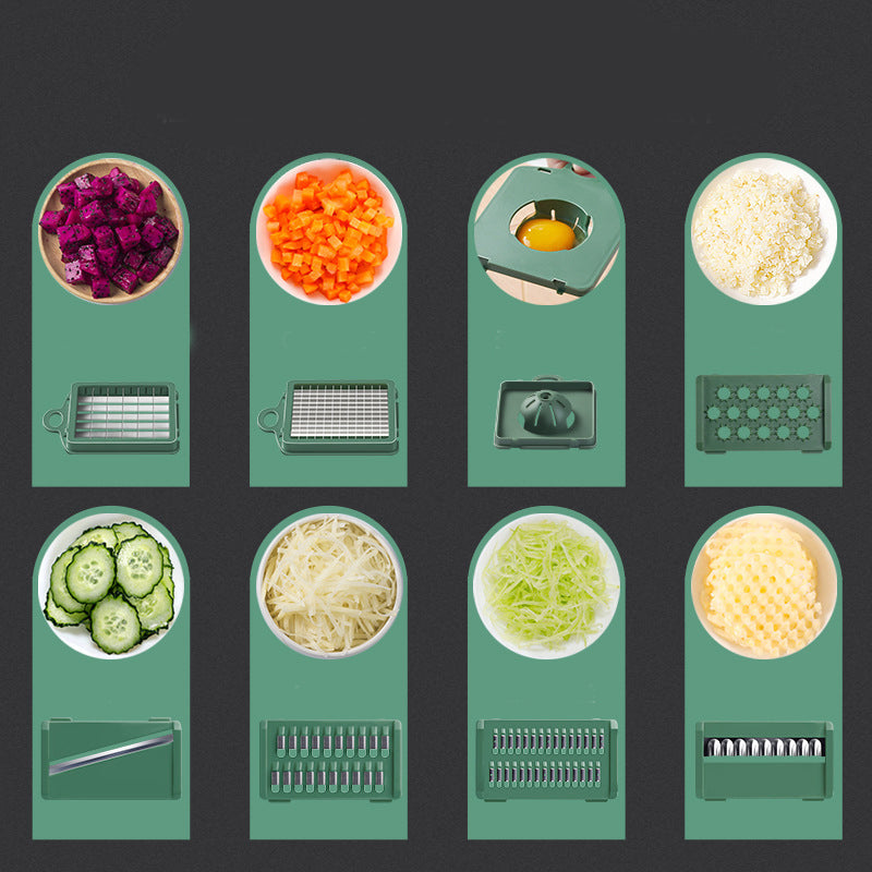 🥕8-in-1 Multifunction Vegetable Chopper🍽️ All-in-One Kitchen Tool – Save Time, Cut Like A Pro🔪