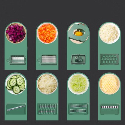 🥕8-in-1 Multifunction Vegetable Chopper🍽️ All-in-One Kitchen Tool – Save Time, Cut Like A Pro🔪