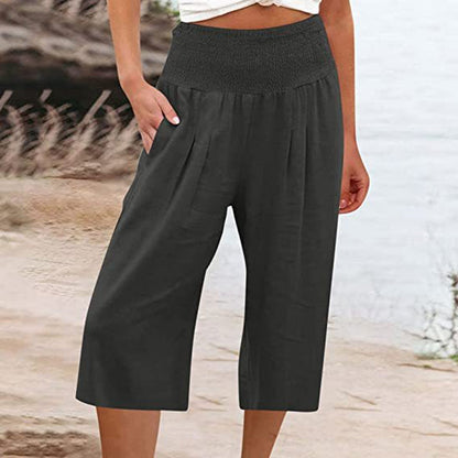 ☀️2026 HOT SALE 50% OFF🌿Lightweight Elastic Waist Crop Pants for Women
