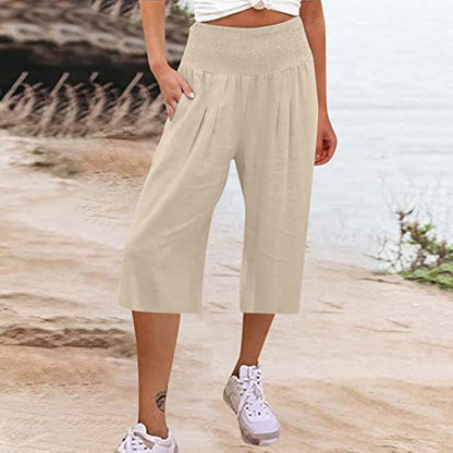 ☀️2026 HOT SALE 50% OFF🌿Lightweight Elastic Waist Crop Pants for Women