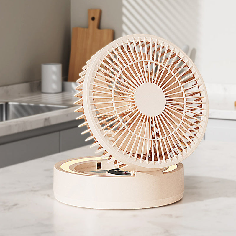 ❄️Stay Cool & Stylish— A 3-in-1 Desktop Fan Featuring A Built-In Makeup Mirror And LED Light 💖