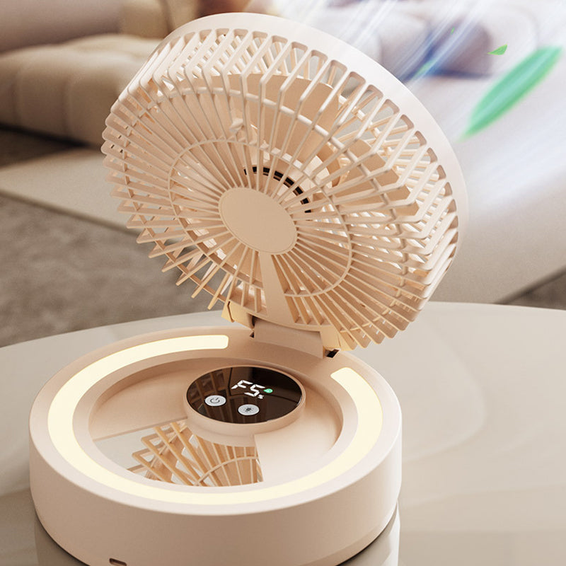 ❄️Stay Cool & Stylish— A 3-in-1 Desktop Fan Featuring A Built-In Makeup Mirror And LED Light 💖