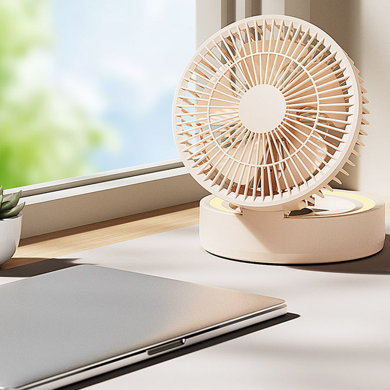 ❄️Stay Cool & Stylish— A 3-in-1 Desktop Fan Featuring A Built-In Makeup Mirror And LED Light 💖