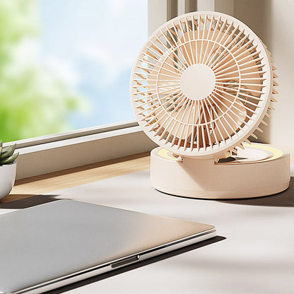 ❄️Stay Cool & Stylish— A 3-in-1 Desktop Fan Featuring A Built-In Makeup Mirror And LED Light 💖