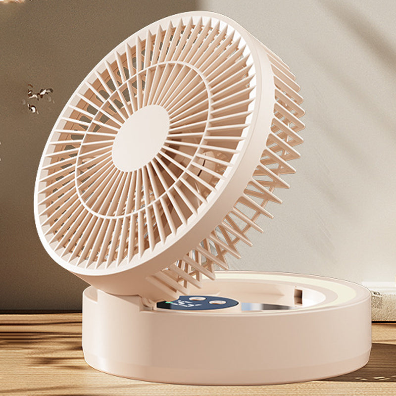 ❄️Stay Cool & Stylish— A 3-in-1 Desktop Fan Featuring A Built-In Makeup Mirror And LED Light 💖