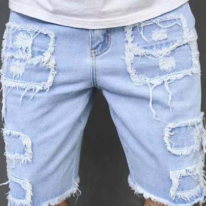 🎁New Arrival 56% OFF💥 Men's Ripped Denim Shorts With Frayed Details