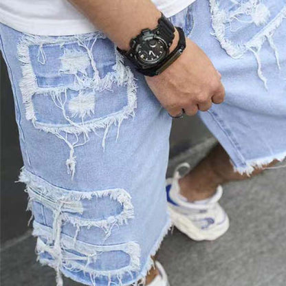🎁New Arrival 56% OFF💥 Men's Ripped Denim Shorts With Frayed Details