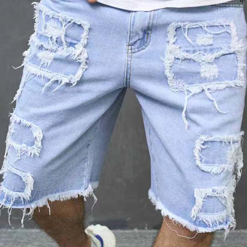 🎁New Arrival 56% OFF💥 Men's Ripped Denim Shorts With Frayed Details