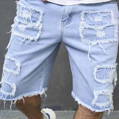🎁New Arrival 56% OFF💥 Men's Ripped Denim Shorts With Frayed Details