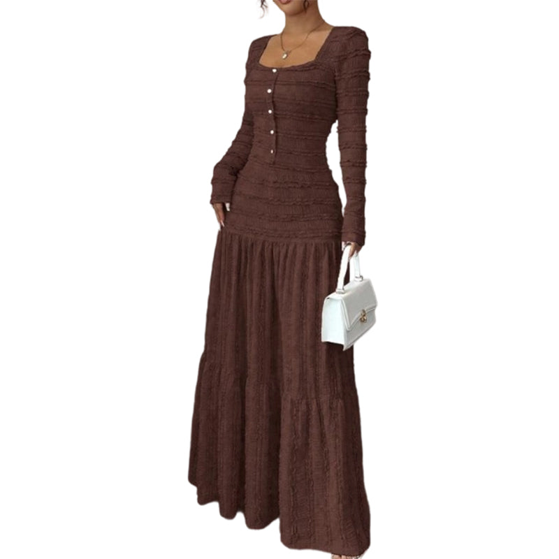 🌸💕 Mühelos elegant – Das Maxikleid mit eckigem Ausschnitt und Rüschen ✨