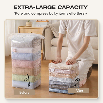 🥳2026 HOT SALE🥳💞50K+ SOLD!🧳💨 50% OFF! No‑Pump Vacuum Storage Bags – Press & seal, no pump needed. Saves 80% space, keeps clothes dry & dust‑free. Perfect for bulky bedding & off‑season gear. 🛏️🗄️
