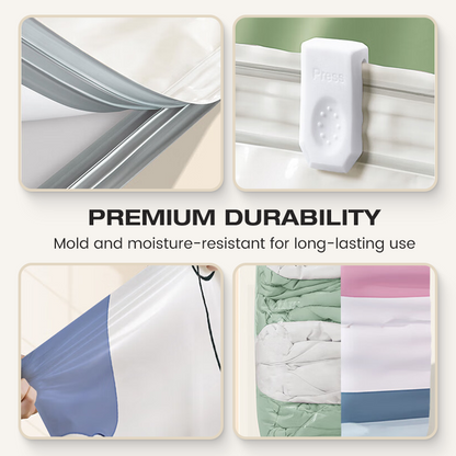 🥳2026 HOT SALE🥳💞50K+ SOLD!🧳💨 50% OFF! No‑Pump Vacuum Storage Bags – Press & seal, no pump needed. Saves 80% space, keeps clothes dry & dust‑free. Perfect for bulky bedding & off‑season gear. 🛏️🗄️
