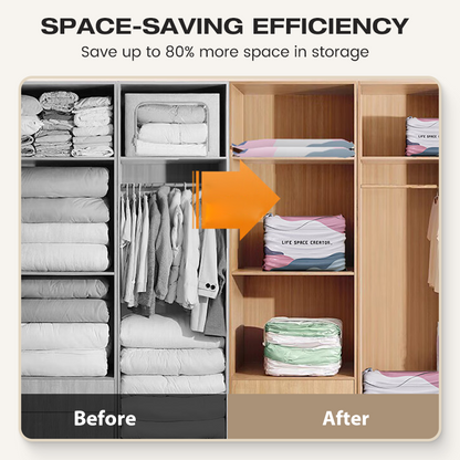 🥳2026 HOT SALE🥳💞50K+ SOLD!🧳💨 50% OFF! No‑Pump Vacuum Storage Bags – Press & seal, no pump needed. Saves 80% space, keeps clothes dry & dust‑free. Perfect for bulky bedding & off‑season gear. 🛏️🗄️