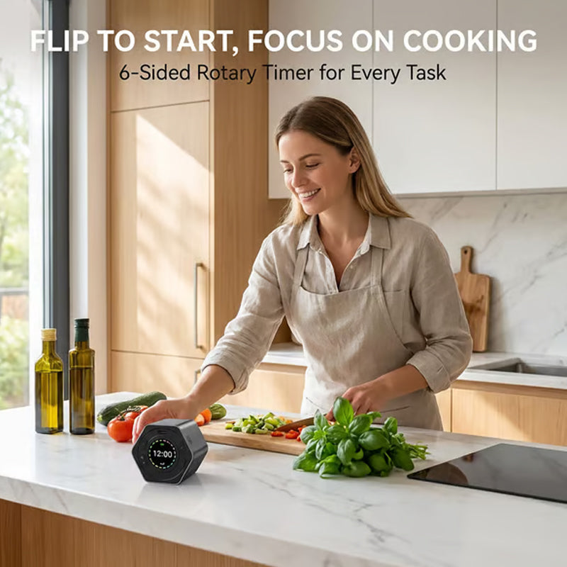 ⏰ 6-Sided Flip Timer For Productivity & Focus – Effortless Timing, Instant Focus🔥