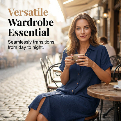 🌸Women's Short Sleeve Button-Down Shirt Dress – Your New Wardrobe Essential ✨