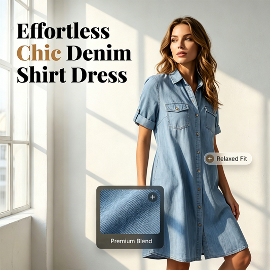 🔥 Limited-Time Sale – Up to 60% OFF🔥Women's Casual Denim Shirt Dress