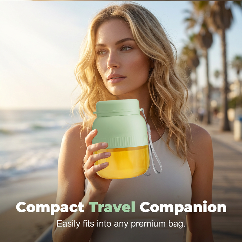 🍹 Blend On-The-Go:Portable Blender With Dual Lids & Cups🍹