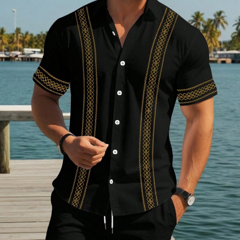 🥳SUMMER HOT SALE🥳💞50K+ SOLD!💥50% OFF! 🔥Men's Floral Print Short Sleeve Shirt & Shorts Set