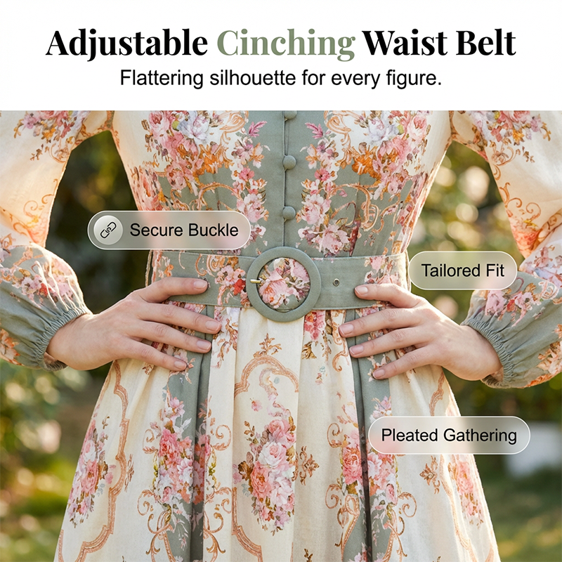 🌸 Zeitlose Eleganz – Romantisches Blumenmuster High Neck Minikleid🌷