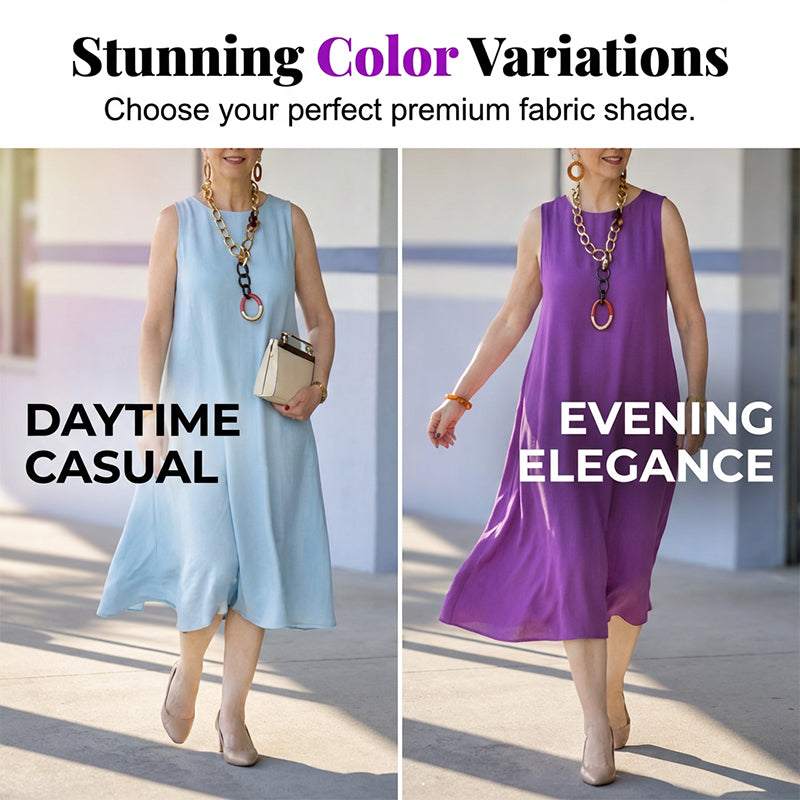 👗Women's Round Neck Sleeveless Dress🌟 Effortless Elegance Meets Ultimate Comfort