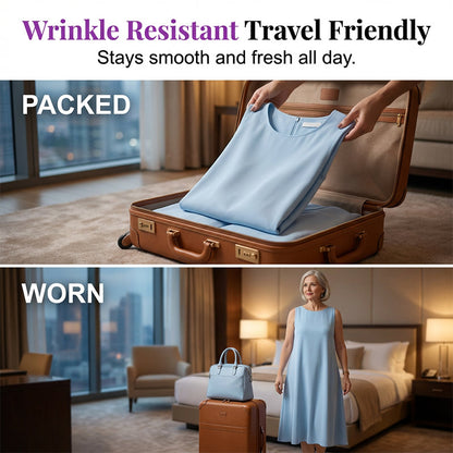 👗Women's Round Neck Sleeveless Dress🌟 Effortless Elegance Meets Ultimate Comfort