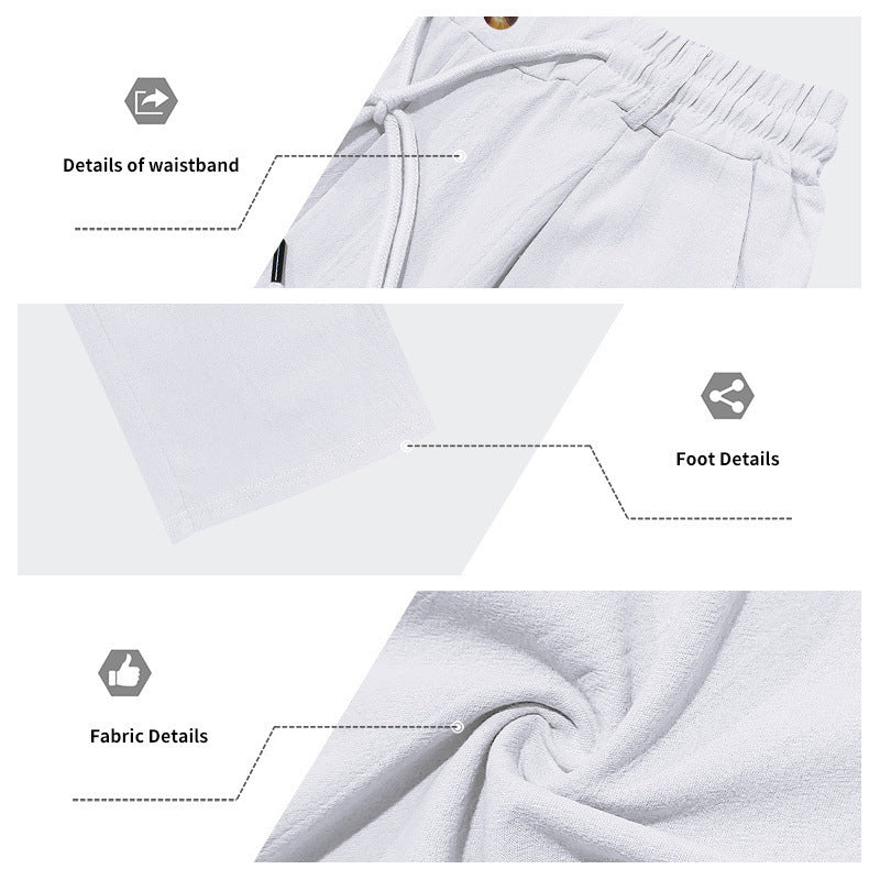 💥✨Zeitlich begrenztes 50% Rabatt Sonderangebot🌞 Boho-Chic Leinenmix Hose mit Kordelzug 🌊