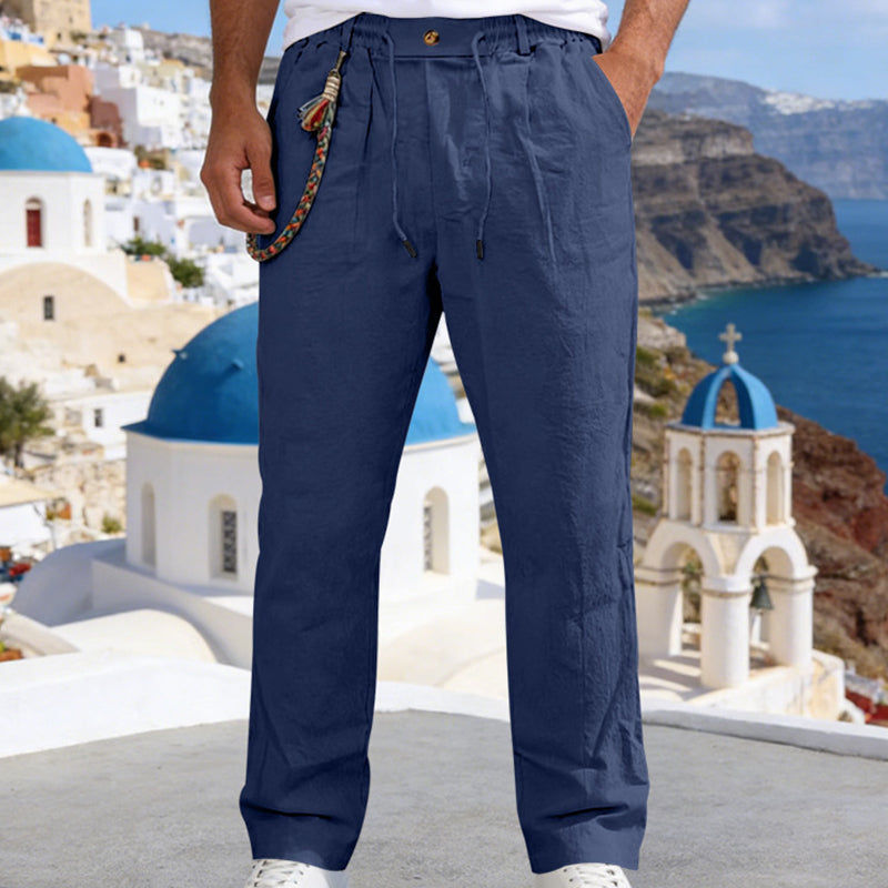 💥✨Zeitlich begrenztes 50% Rabatt Sonderangebot🌞 Boho-Chic Leinenmix Hose mit Kordelzug 🌊