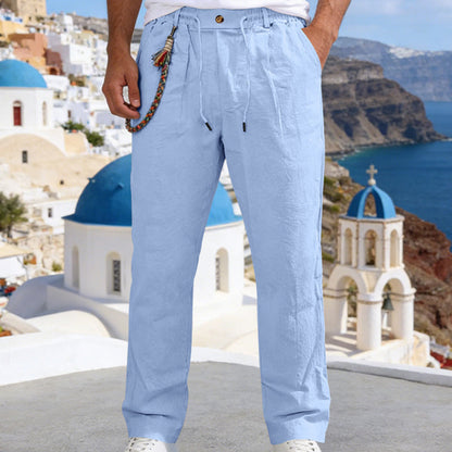 💥✨Zeitlich begrenztes 50% Rabatt Sonderangebot🌞 Boho-Chic Leinenmix Hose mit Kordelzug 🌊