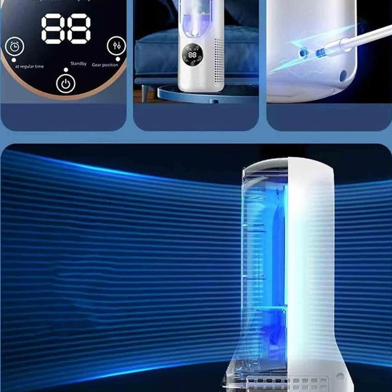 🌟6-Speed Bladeless Electric Fan with Light 🌬️ Beat The Sweltering Heat ❄️