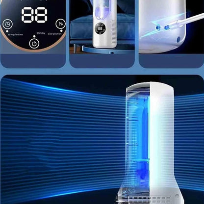 🌟6-Speed Bladeless Electric Fan with Light 🌬️ Beat The Sweltering Heat ❄️