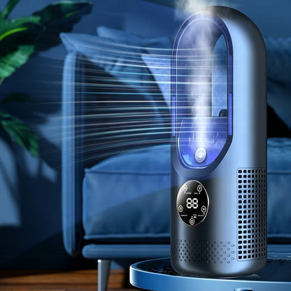 🌟6-Speed Bladeless Electric Fan with Light 🌬️ Beat The Sweltering Heat ❄️