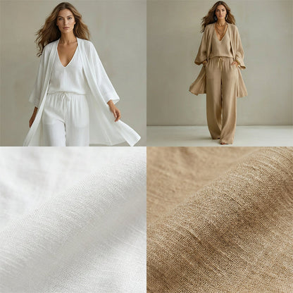 ⏰🔥NUR FÜR KURZE ZEIT: 50% RABATT! 🧥 Elegantes 3-teiliges Set – Weite Hose, Top & Cardigan für mühelosen Chic 👚👖✨