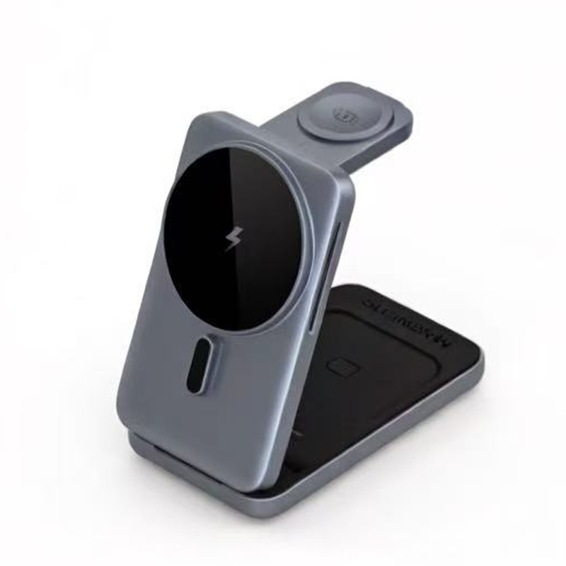 📱3-in-1 Foldable Magnetic Wireless Charger Stand– Power Up In Style⚡