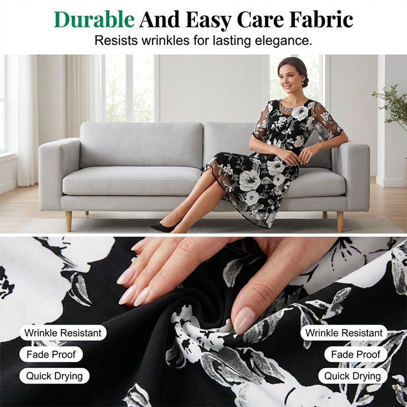 🔥Heiße Angebote – Elegantes Chiffonkleid für Damen mit Blumendruck: Müheloser Stil für jeden Anlass 🌸