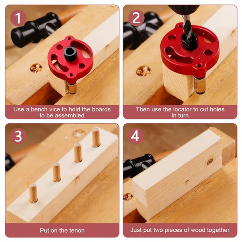 🔨 Perfect Dowels Every Time –Self-Centering Dowel Jig Kit For Woodworking🛠️