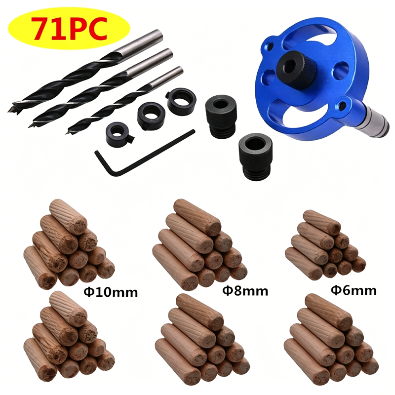 🔨 Perfect Dowels Every Time –Self-Centering Dowel Jig Kit For Woodworking🛠️