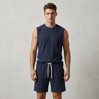 💪 Bleiben Sie cool und bequem mit dem lässigen Sportswear-Tanktop- und Shorts-Set für Herren 🌞