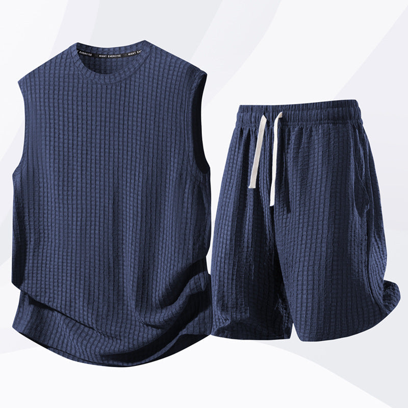 💪 Bleiben Sie cool und bequem mit dem lässigen Sportswear-Tanktop- und Shorts-Set für Herren 🌞