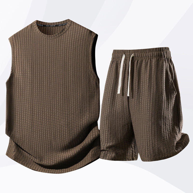 💪 Bleiben Sie cool und bequem mit dem lässigen Sportswear-Tanktop- und Shorts-Set für Herren 🌞