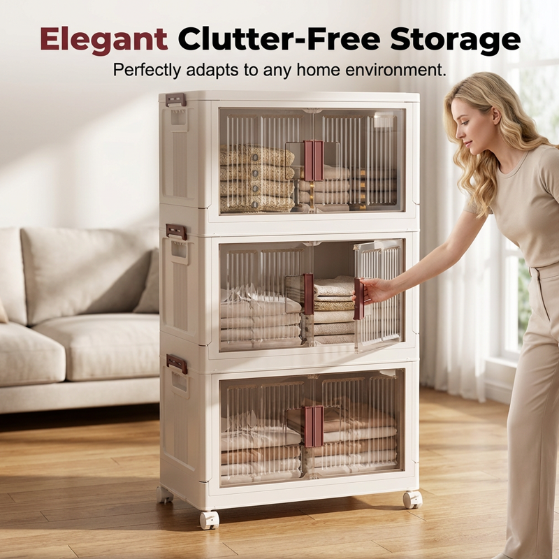 🚪 Effortless Storage With Large Capacity Collapsible Storage Bin With Lid🏡✈️Free Shipping