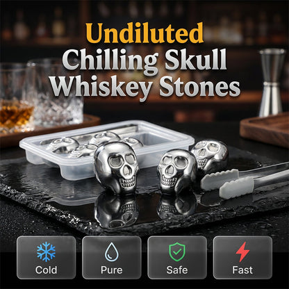 🍸 Chill In Style💀Reusable Skull Ice Cubes for Whiskey & Cocktails