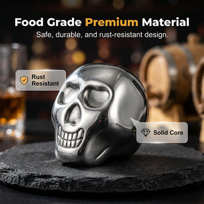 🍸 Chill In Style💀Reusable Skull Ice Cubes for Whiskey & Cocktails
