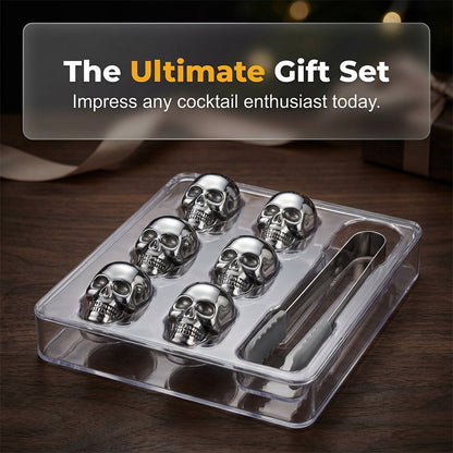 🍸 Chill In Style💀Reusable Skull Ice Cubes for Whiskey & Cocktails