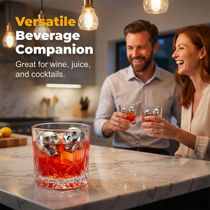 🍸 Chill In Style💀Reusable Skull Ice Cubes for Whiskey & Cocktails
