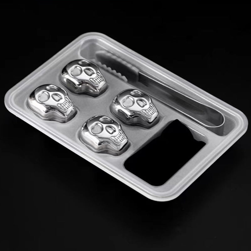 🍸 Chill In Style💀Reusable Skull Ice Cubes for Whiskey & Cocktails