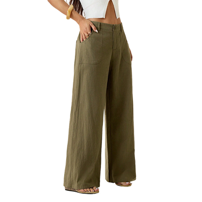 🔥LETZTER TAG 50% RABATT ☀️🛍️Damen Sommer Klassische Palazzo Hose aus Baumwoll-Leinen-Gemisch, leicht