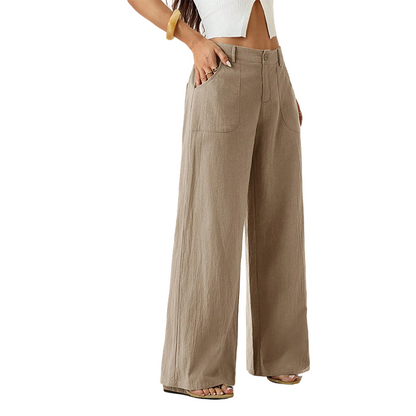 🔥LETZTER TAG 50% RABATT ☀️🛍️Damen Sommer Klassische Palazzo Hose aus Baumwoll-Leinen-Gemisch, leicht
